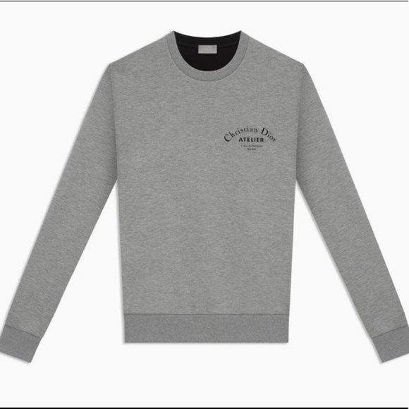 Christian Dior Sweatshirt Logo Print Crewneck Size Medium Grey - Picture 3 of 15